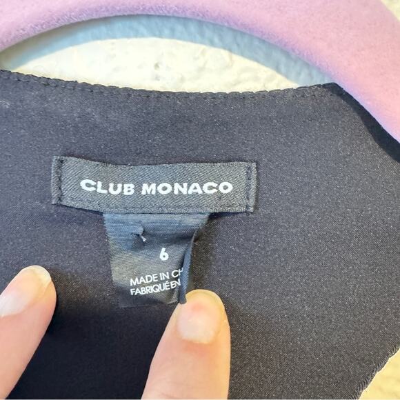 Club Monaco Black Babydoll Mini Dress Womens 6 Whimsigoth Coquette Sleeveless - Picture 6 of 12